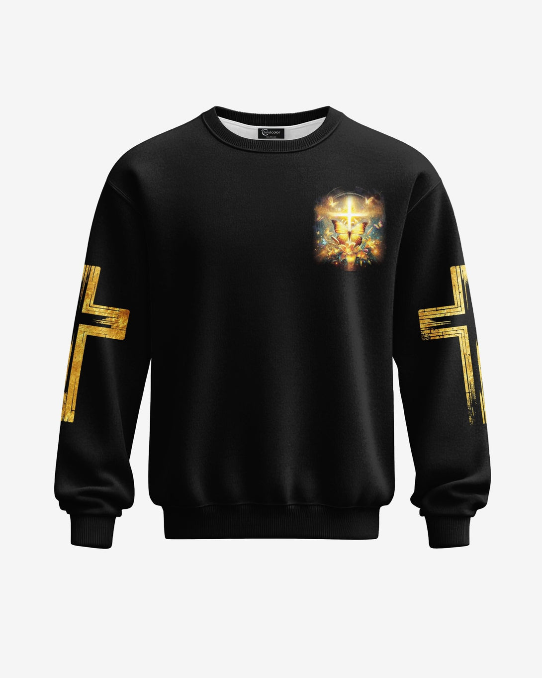 God Steps In Miracles Happen All Over Print Sweater - Christ Color