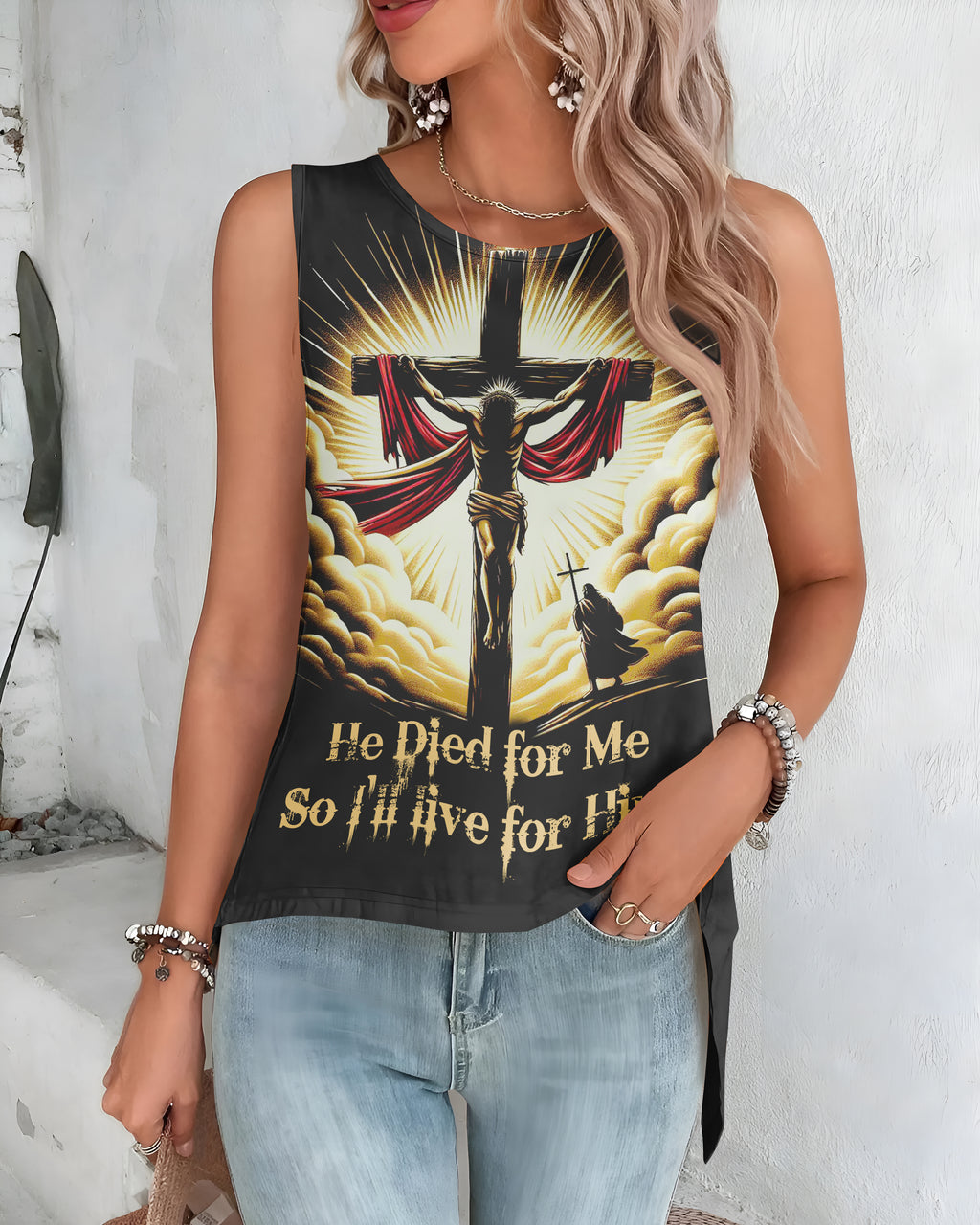 He Died For Me So I'll Live For Him All Over Print T-Shirt