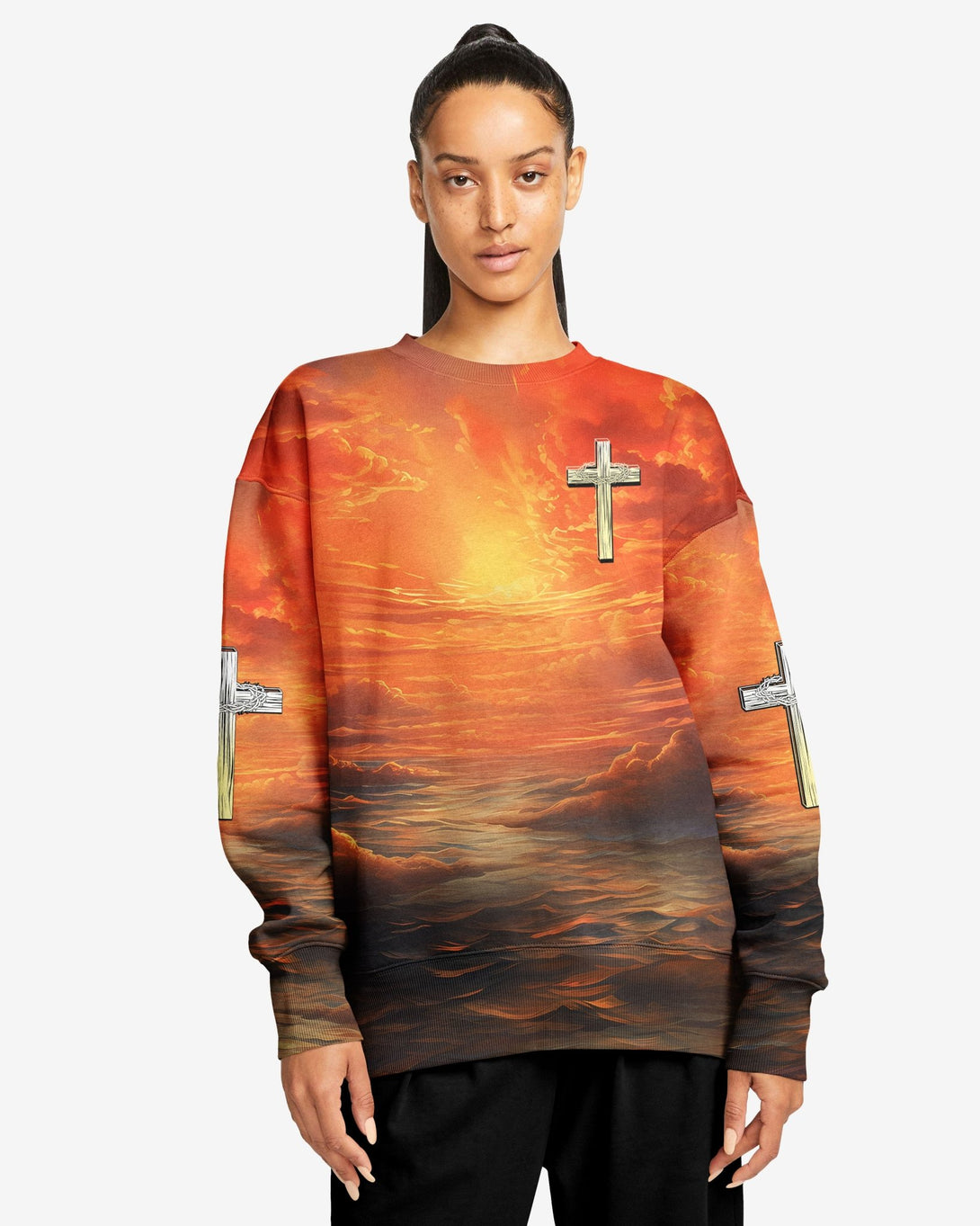 Trust In The Lord All Over Print Sweater - Christ Color