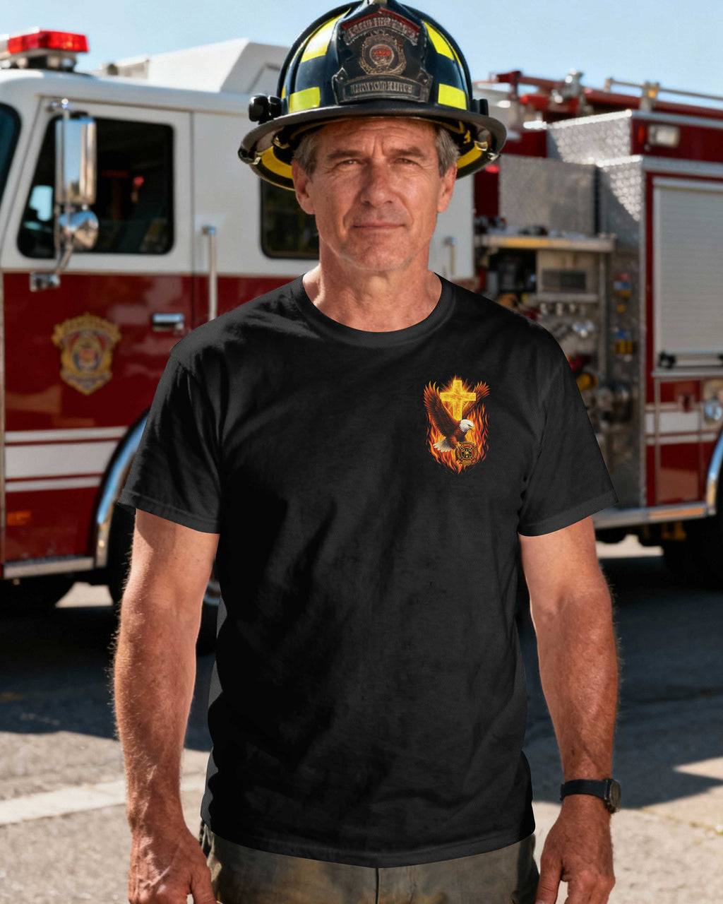 I Am A Firefighter Who Is Covered By The Blood Of Jesus T-Shirt