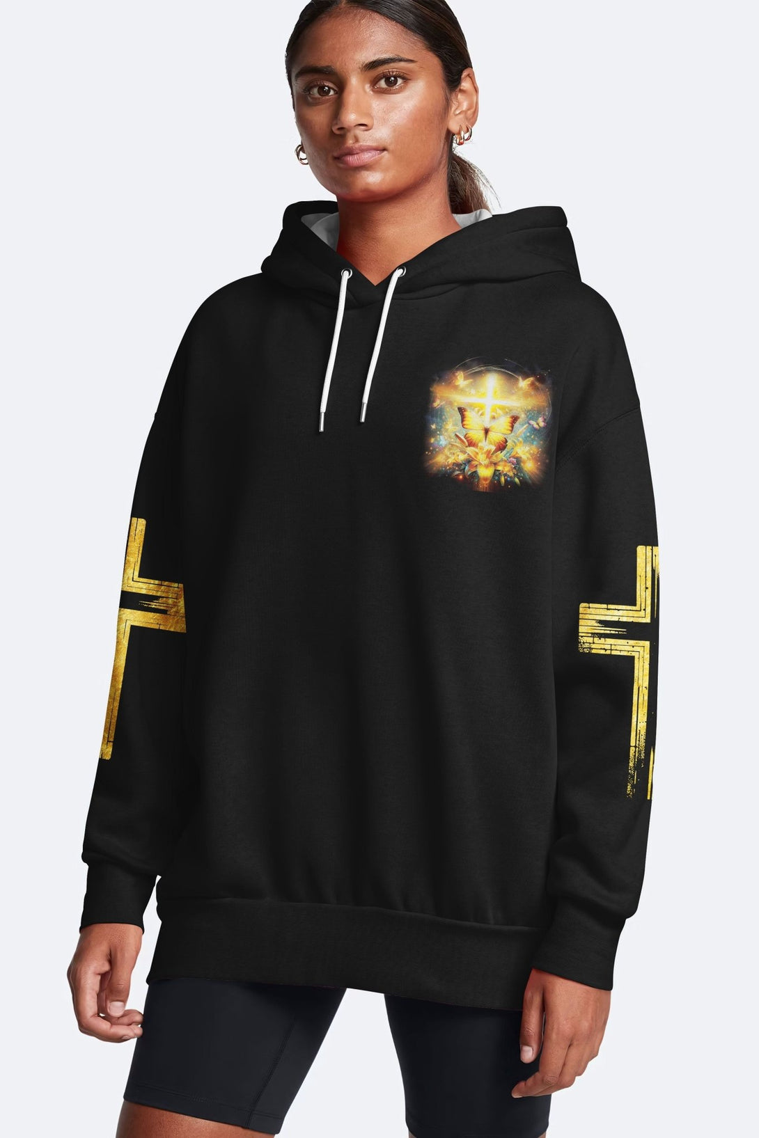 God Steps In Miracles Happen All Over Print Hoodie - Christ Color