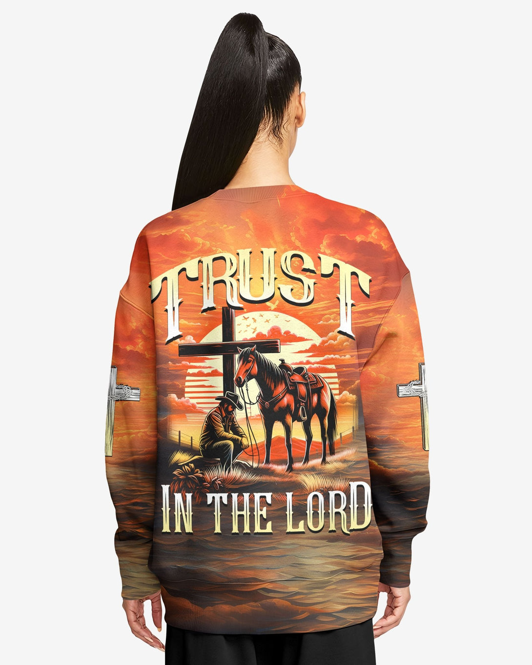 Trust In The Lord All Over Print Sweater - Christ Color