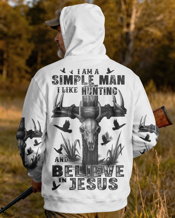 I Am A Simple Man I Like Hunting And Believe In Jesus Hoodie