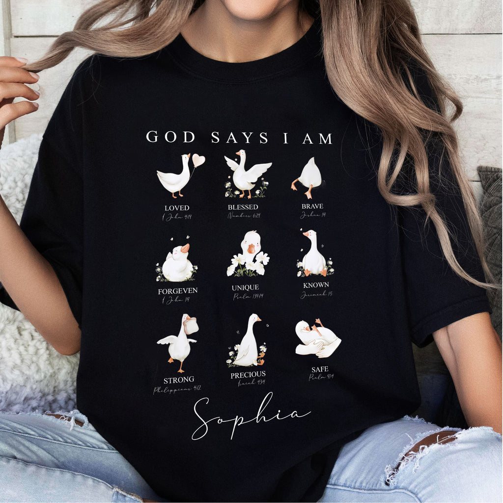 God Says I Am Loved Blessed Brave Goose T-Shirt