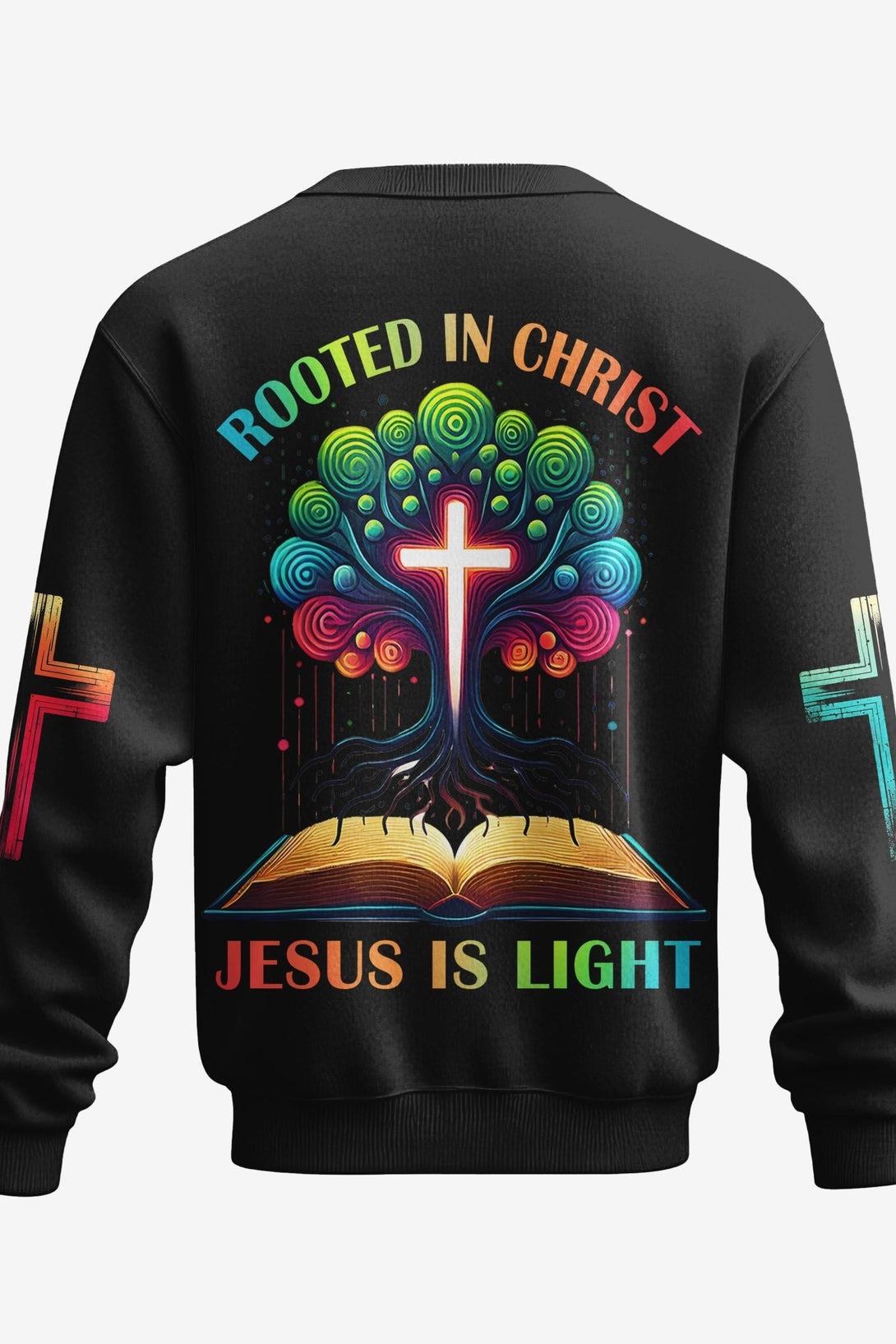 Rooted In Christ Jesus Is Light All Over Print Sweater - Christ Color