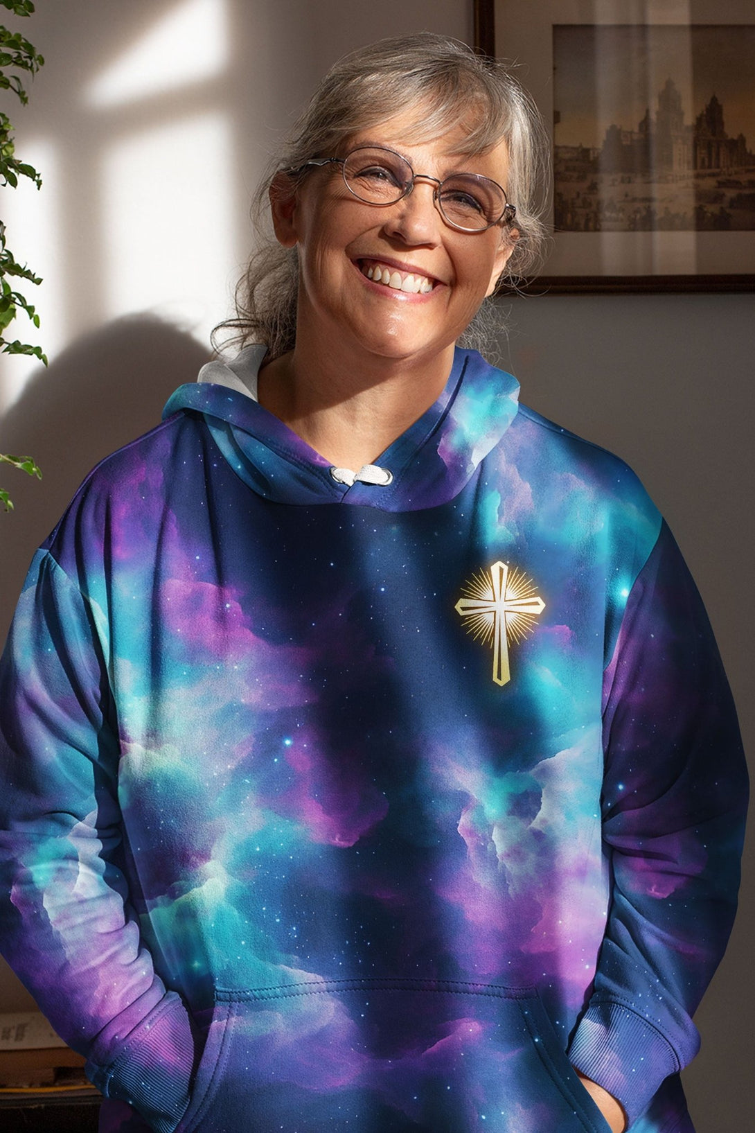 For We Walk By Faith Not By Sight All Over Print Hoodie - Christ Color