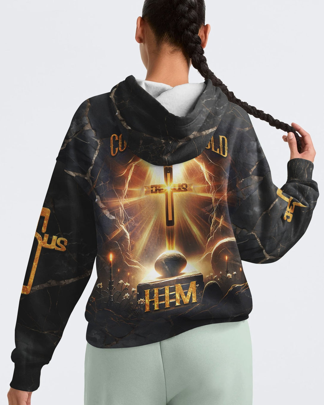 Death Could Not Hold Him All Over Print Hoodie - Christ Color