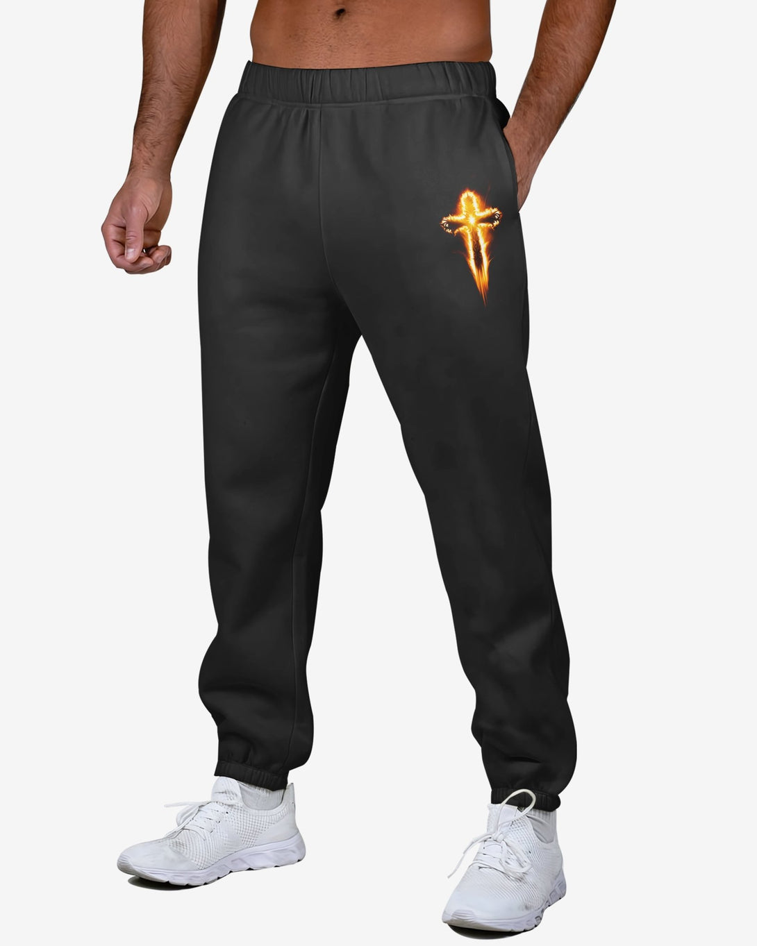 Baptized In Fire All Over Print Jogger Pants - Christ Color