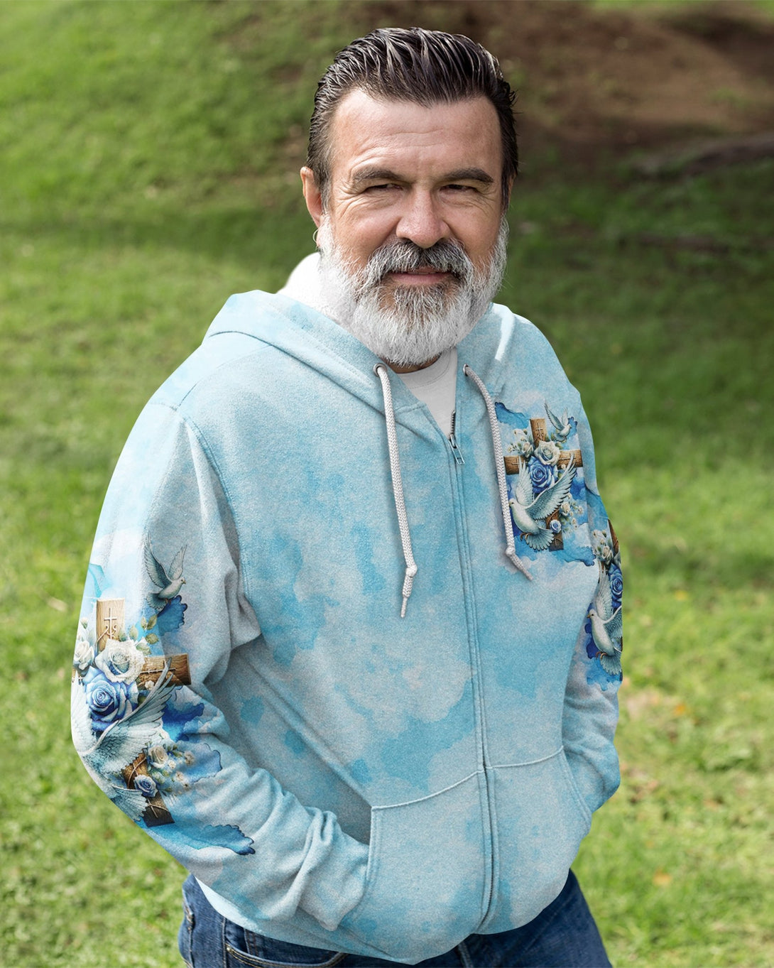 Lord Stood With Me And Gave Me Strength All Over Print Zip Hoodie - Christ Color