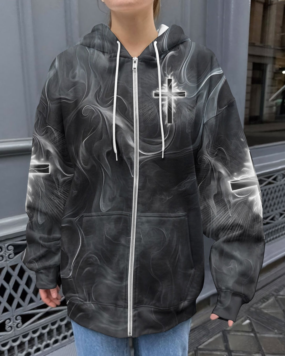 A Child Of God A Man Of Faith All Over Print Zip Hoodie - Christ Color