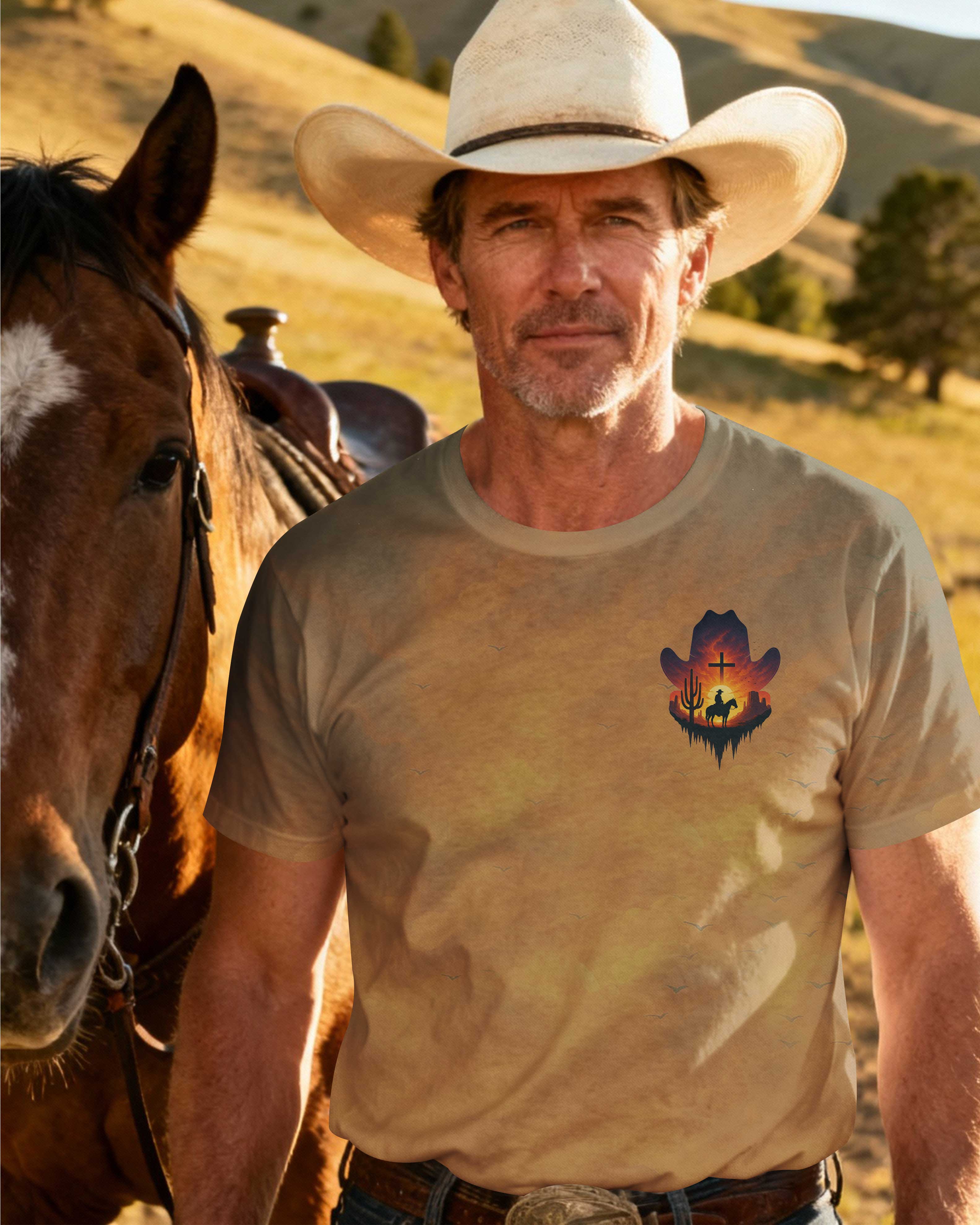 Never Underestimate A Cowboy Who Believes In Jesus T-Shirt