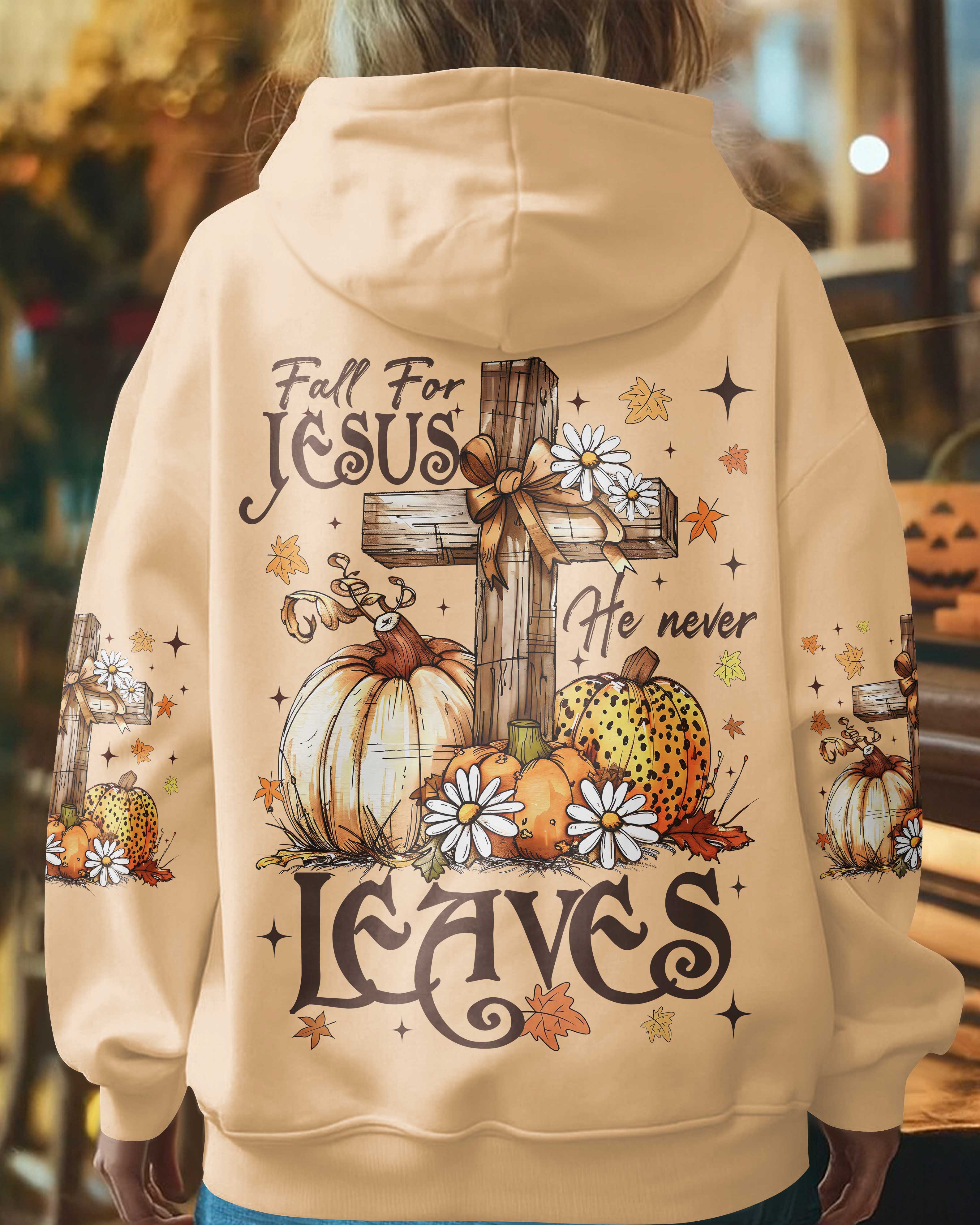 Fall For Jesus He Never Leaves T-Shirt