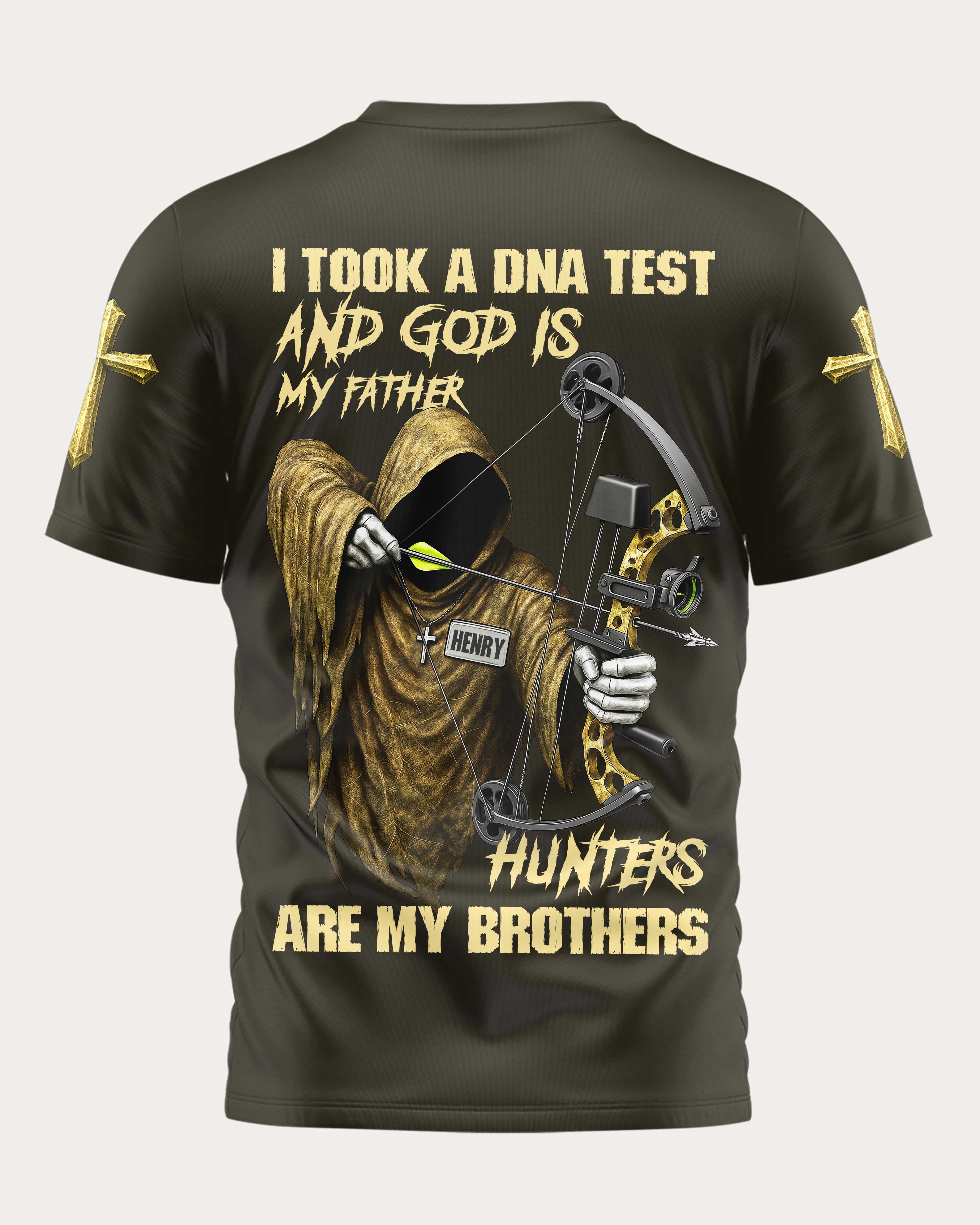 God is my Father Hunters are my brothers All Over Print Custom Name T-Shirt