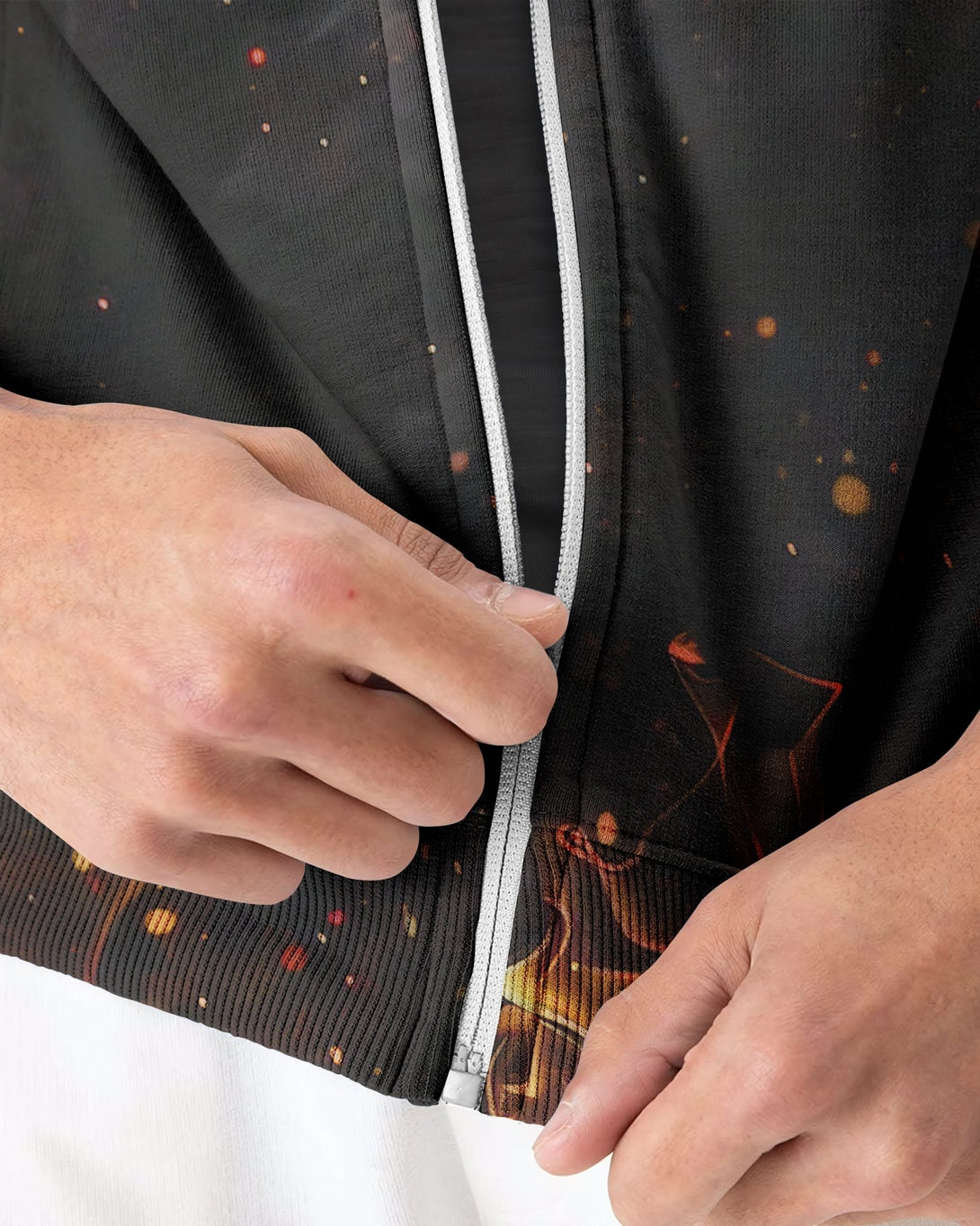 Baptized In Fire Matthew 3:11 All Over Print Zip Hoodie - Christ Color