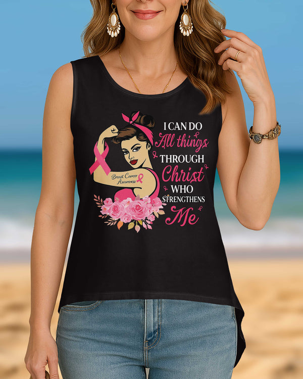 I Can Do All Things Through Christ Crop Out Wrap Back Tank Top