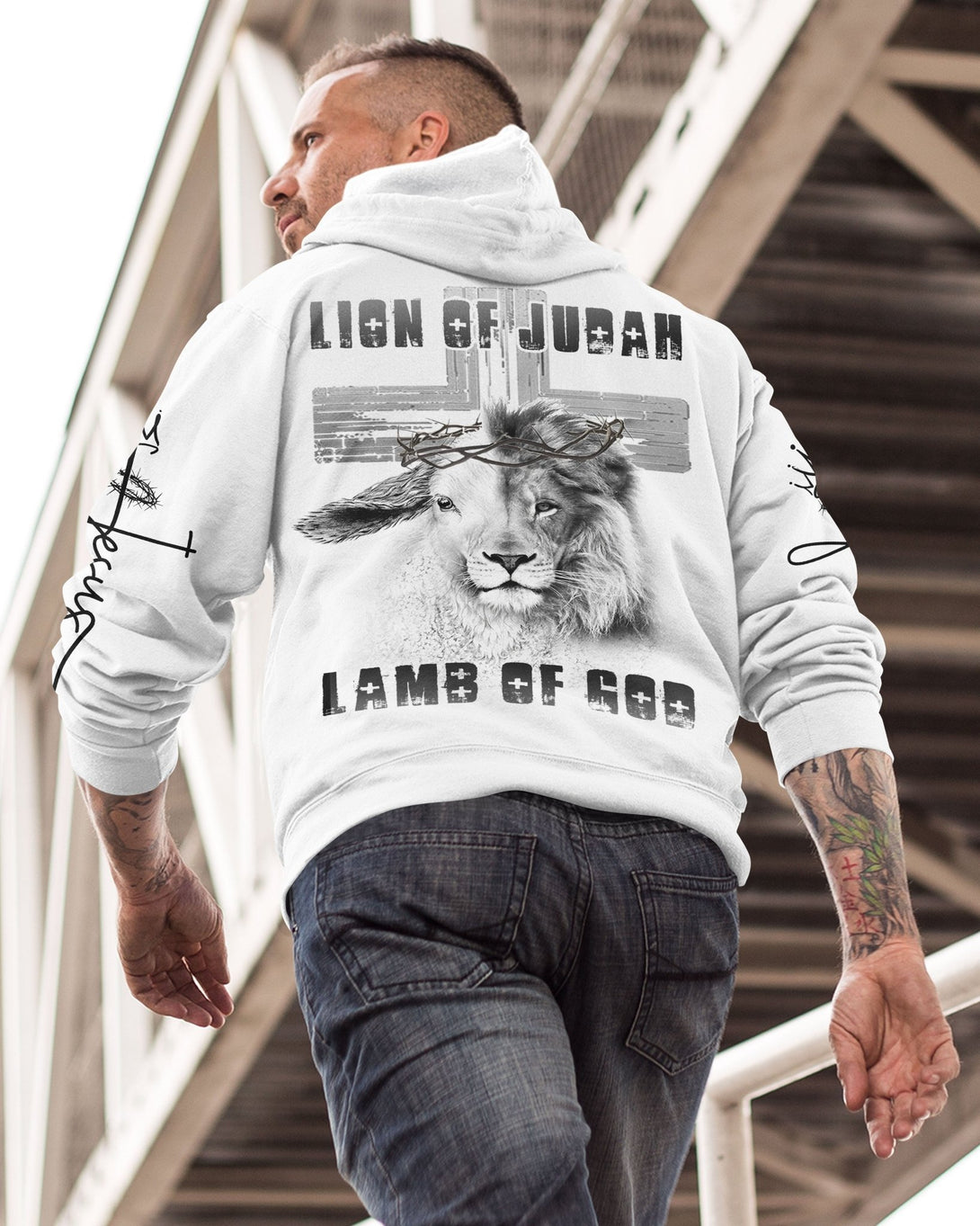 Lion Of Judah Lamb Of God All Over Print Hoodie - Christ Color