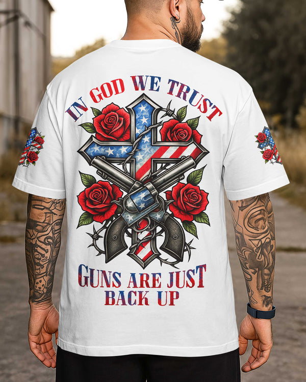 In God We Trust Guns Are Just Back Up All Over Print T-Shirt