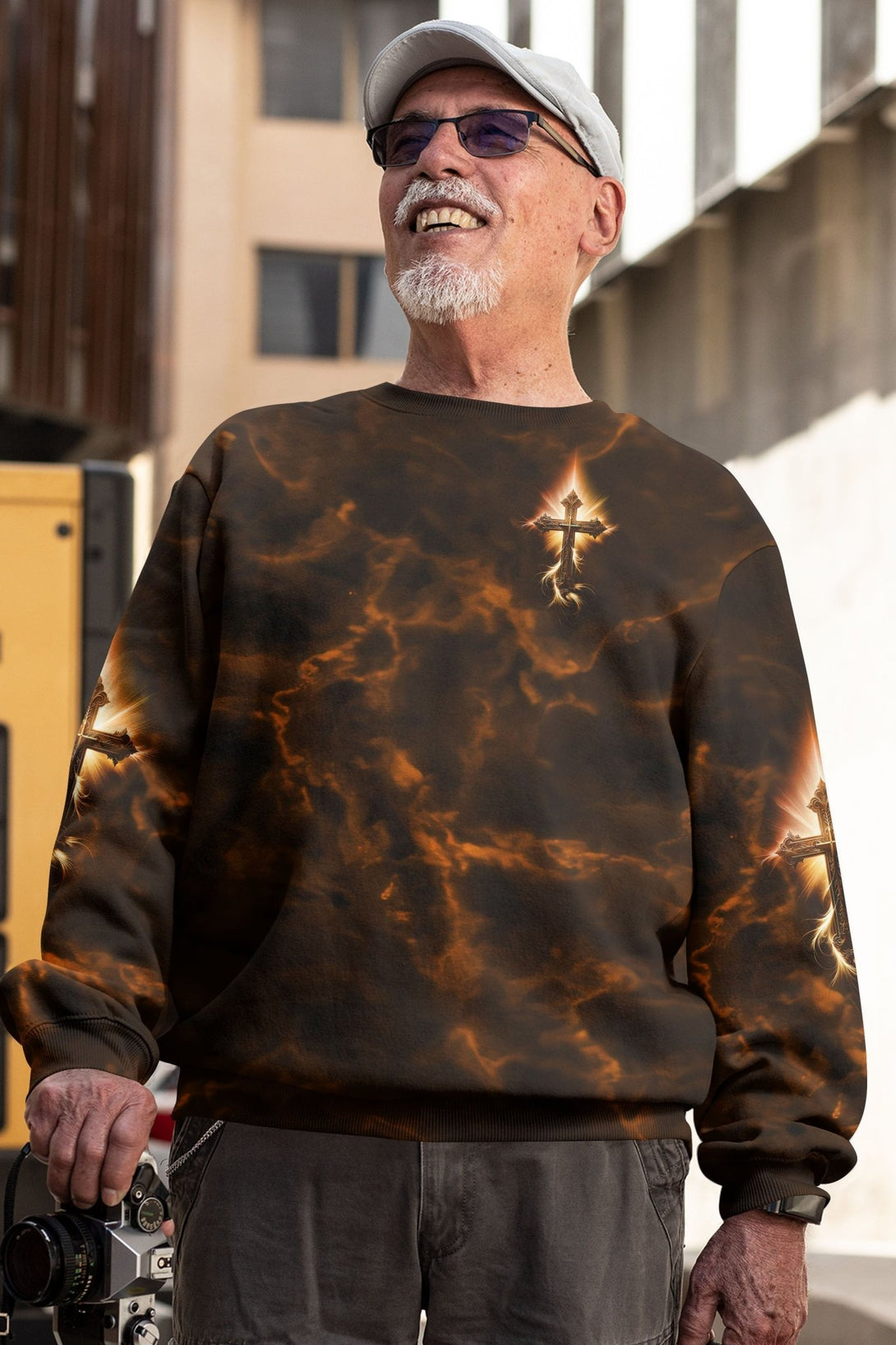 A Child Of God A Man Of Faith A Warrior Of Christ All Over Print Sweater - Christ Color