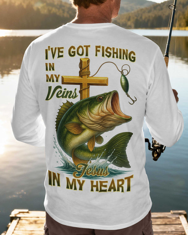 I've Got Fishing In My Veins Jesus In My Heart Long Sleeves Shirt