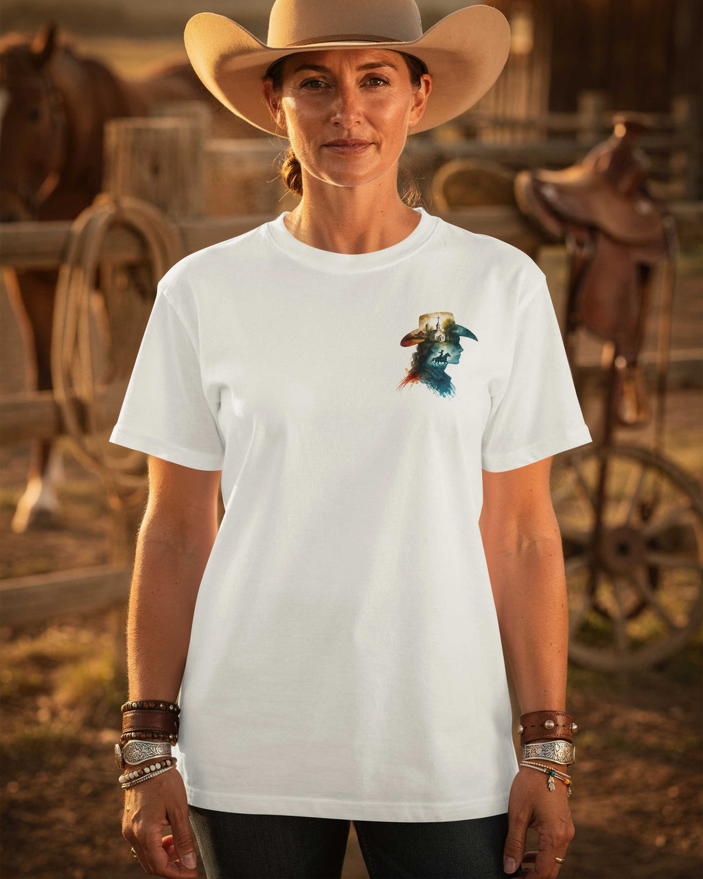 She Rides With Strength And Walks With Christ T-Shirt