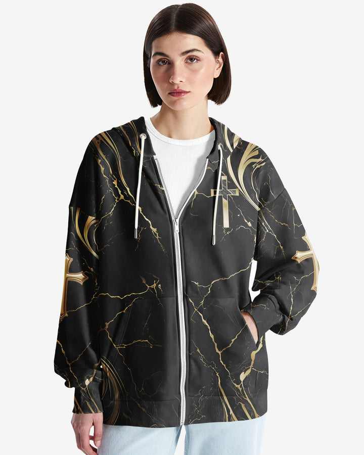 God Is Good All Over Print Zip Hoodie - Christ Color