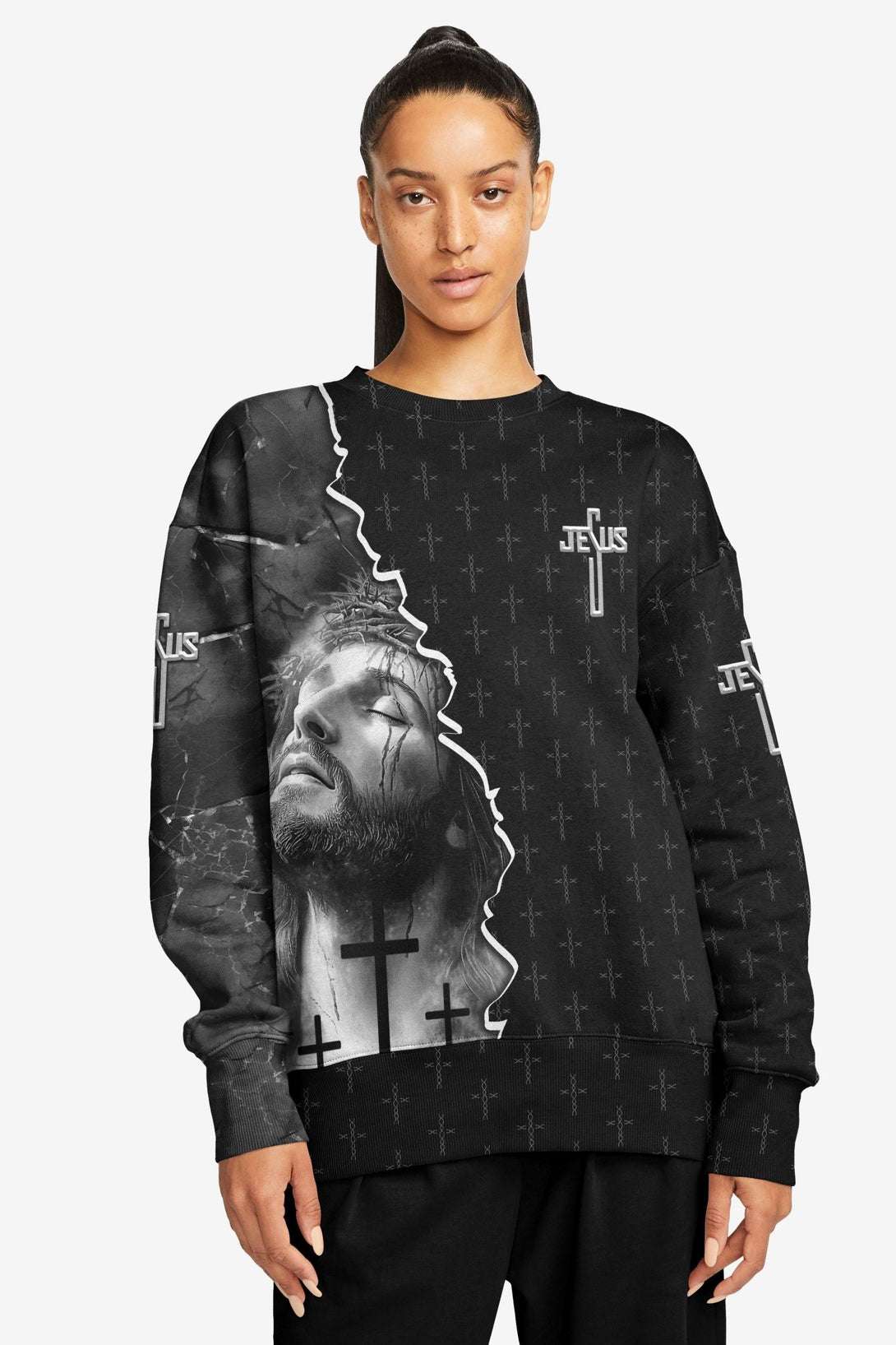 Love Has Conquered The Grave All Over Print Sweater - Christ Color