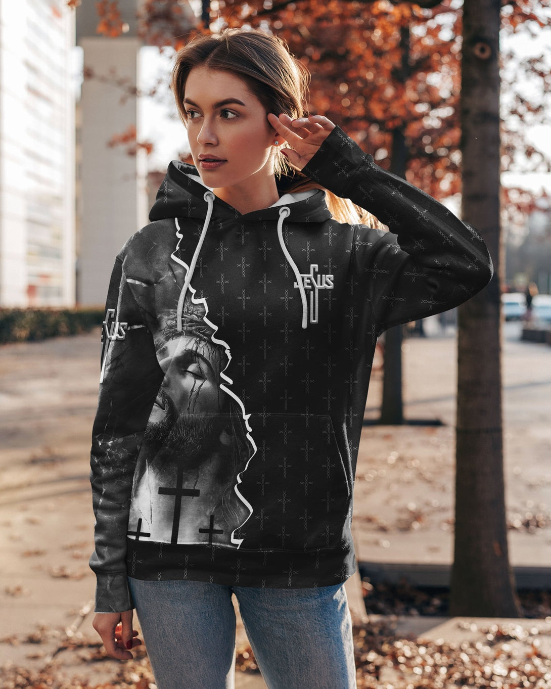 Love Has Conquered The Grave All Over Print Hoodie - Christ Color