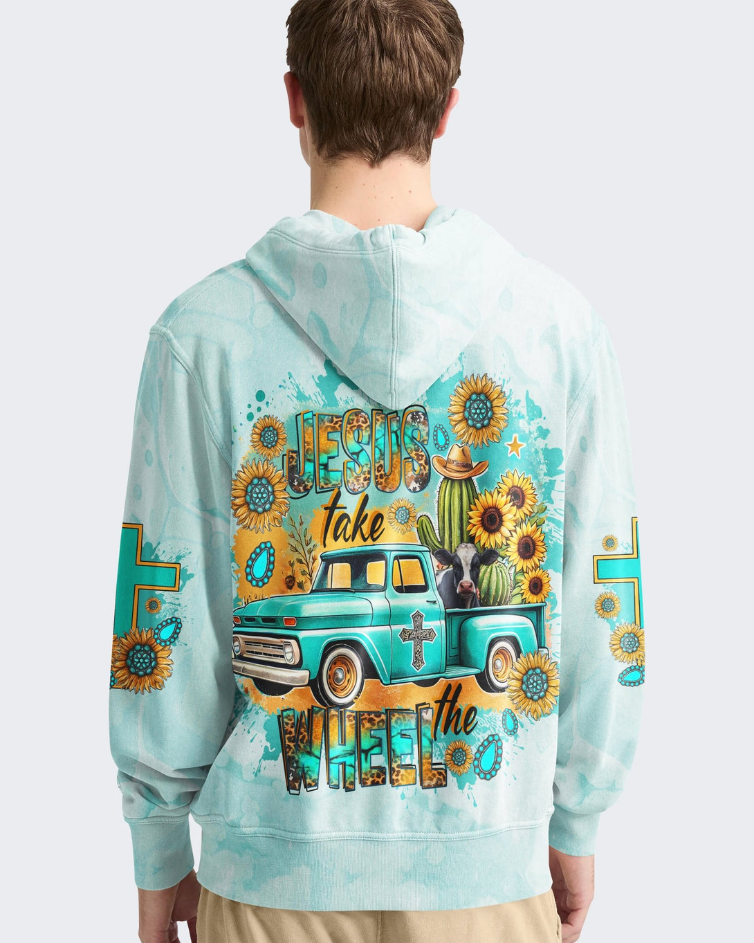 Jesus Take The Wheel All Over Print Hoodie - Christ Color