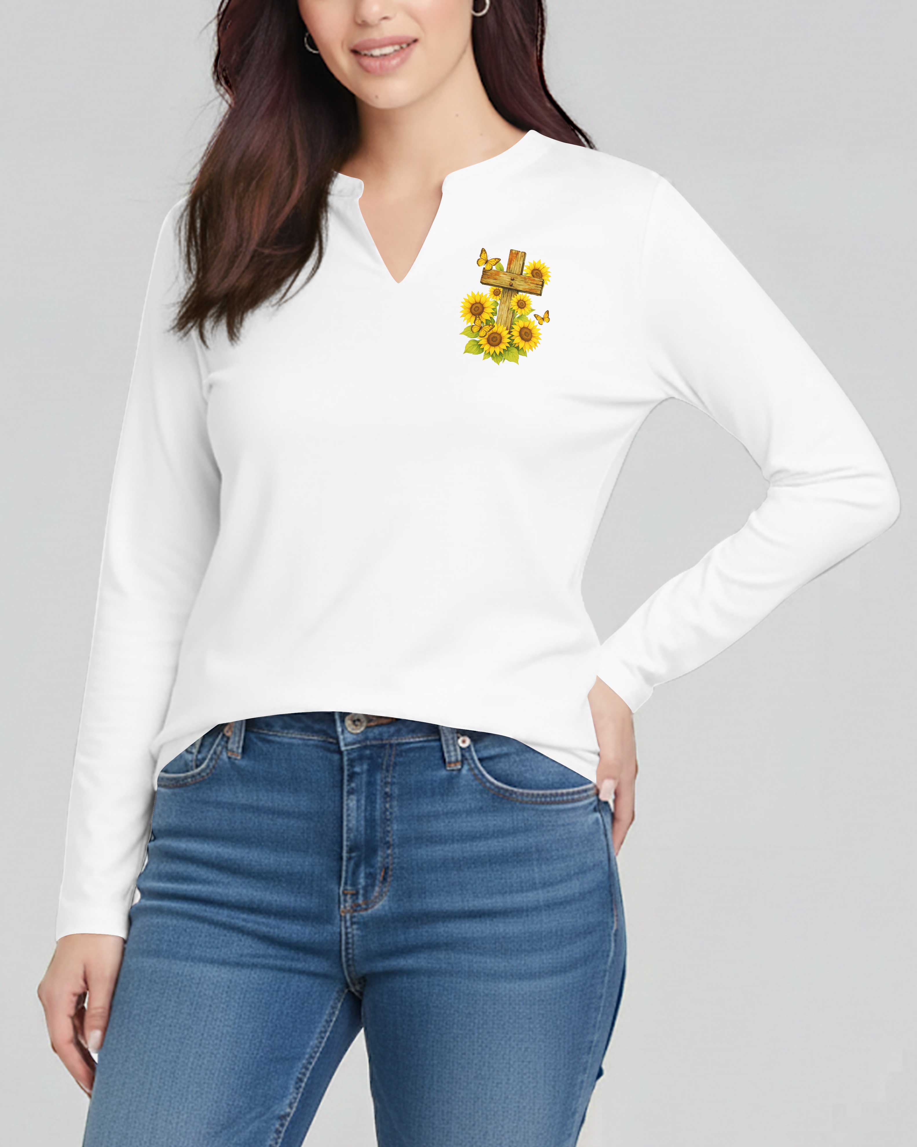 Jesus Take The Wheel All Over Print V-neck Long Sleeves Shirt