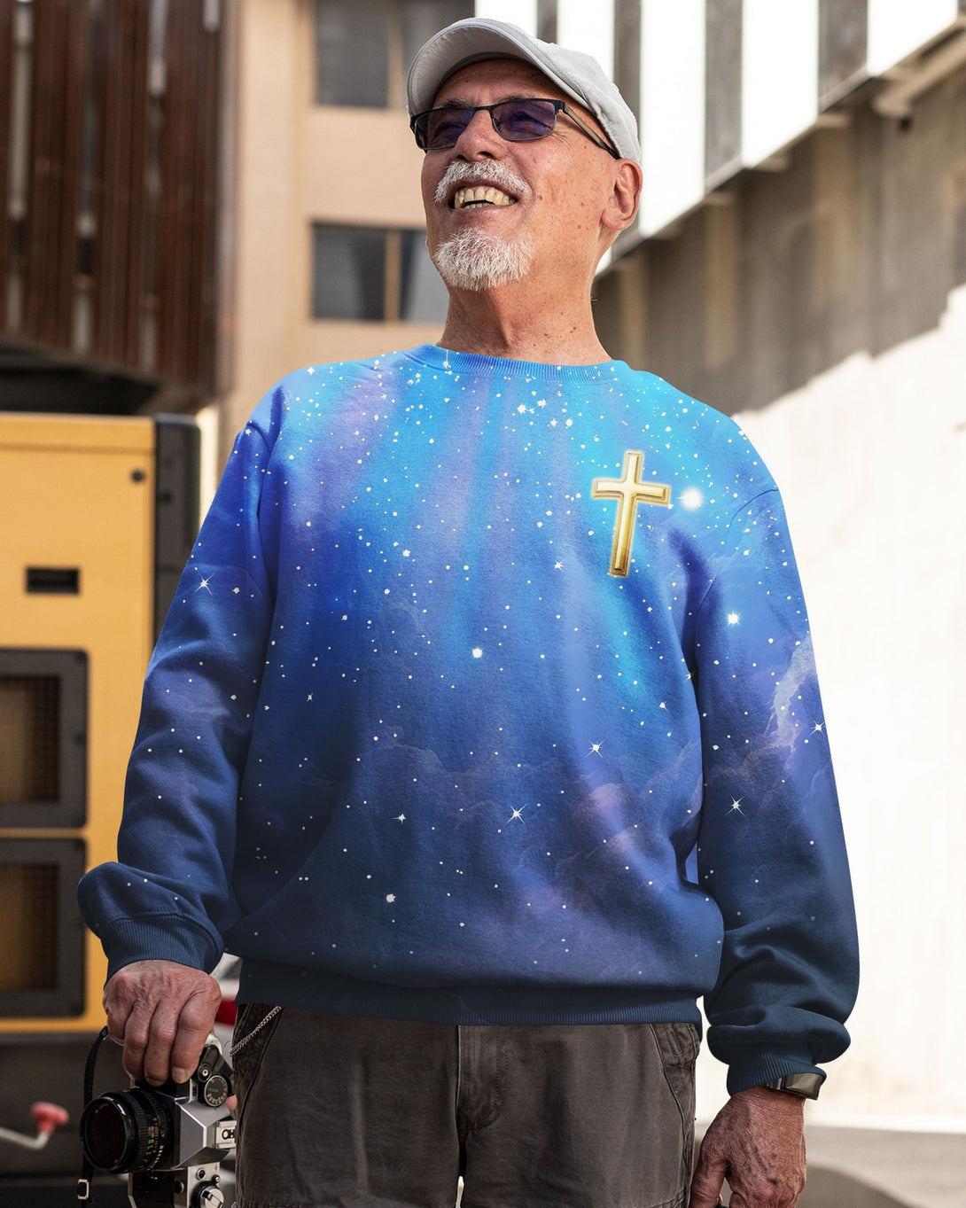 Faith Can Move Mountains All Over Print Sweater - Christ Color