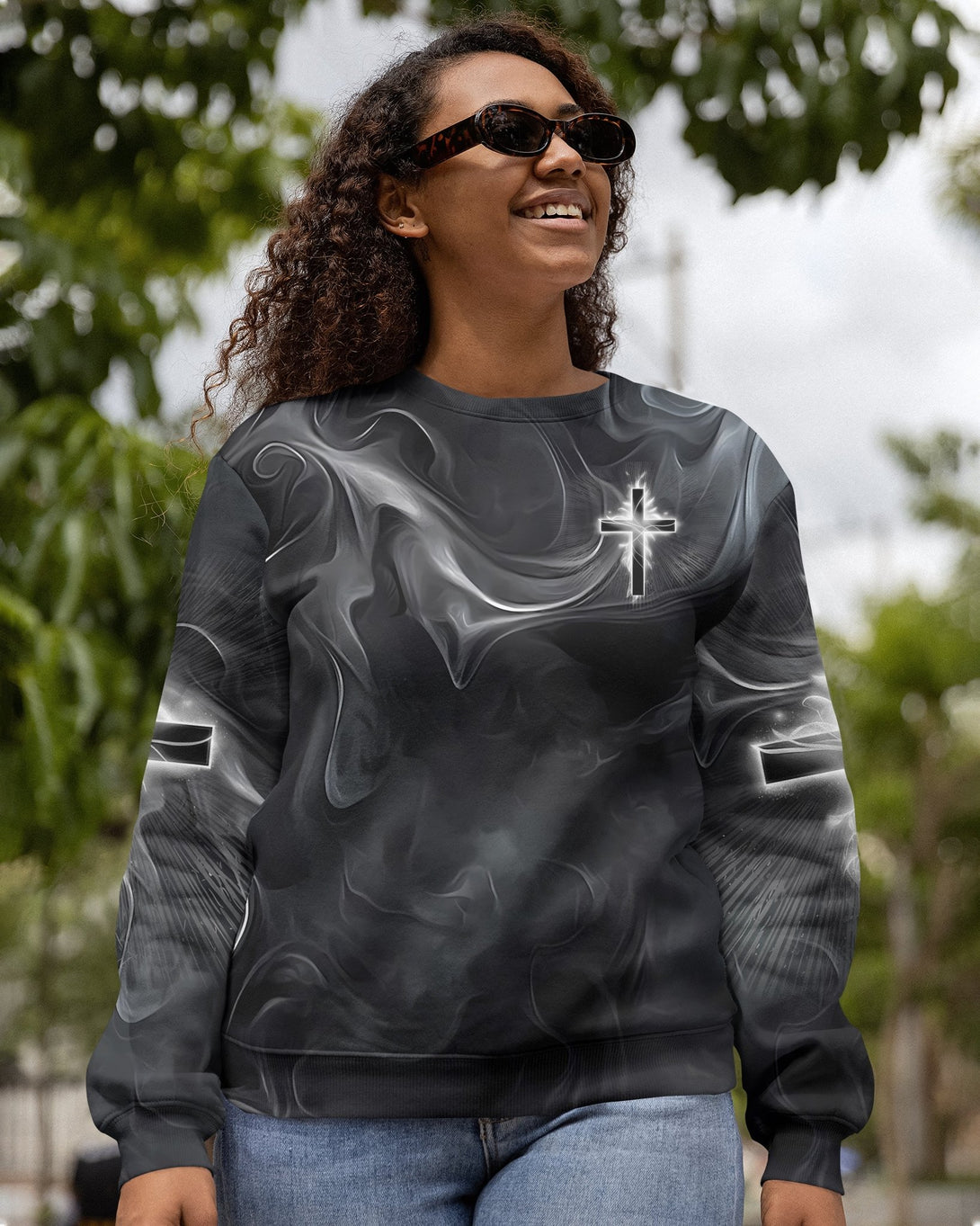 A Child Of God A Man Of Faith All Over Print Sweater - Christ Color