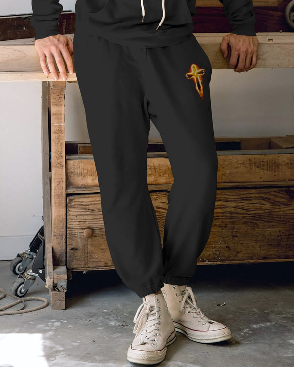 Baptized In Fire All Over Print Jogger Pants - Christ Color