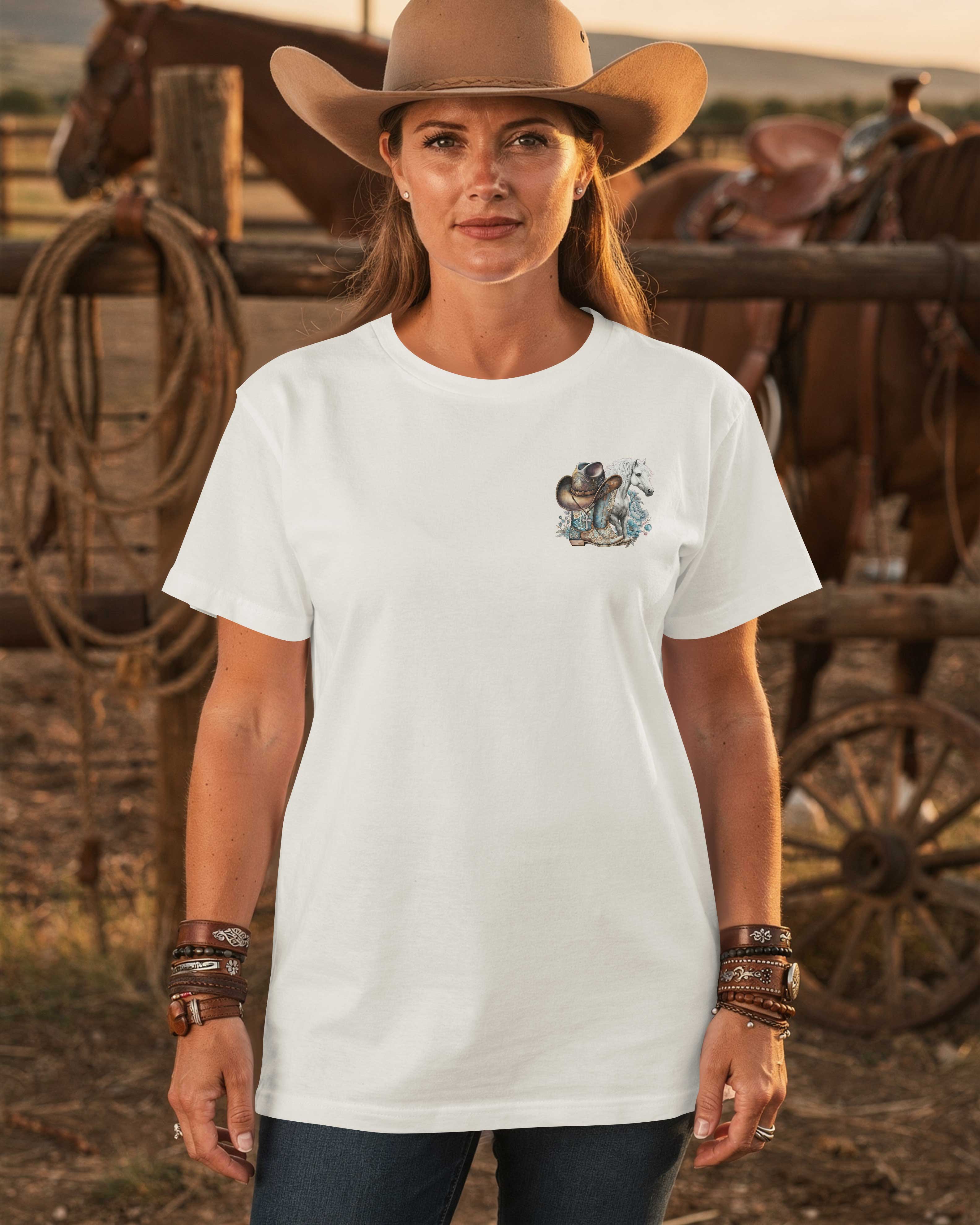 I'm A Cowgirl At Heart And I Follow God's Trail T-Shirt