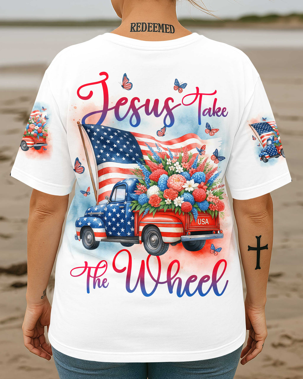 Jesus Take The Wheel All Over Print T-Shirt