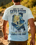 When The Climb Gets Steep His Cross Lights The Way T-Shirt