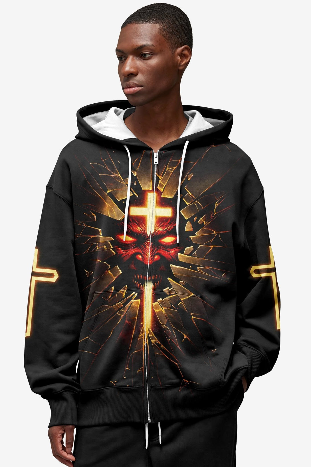 The Devil Is A Liar All Over Print Zip Hoodie - Christ Color