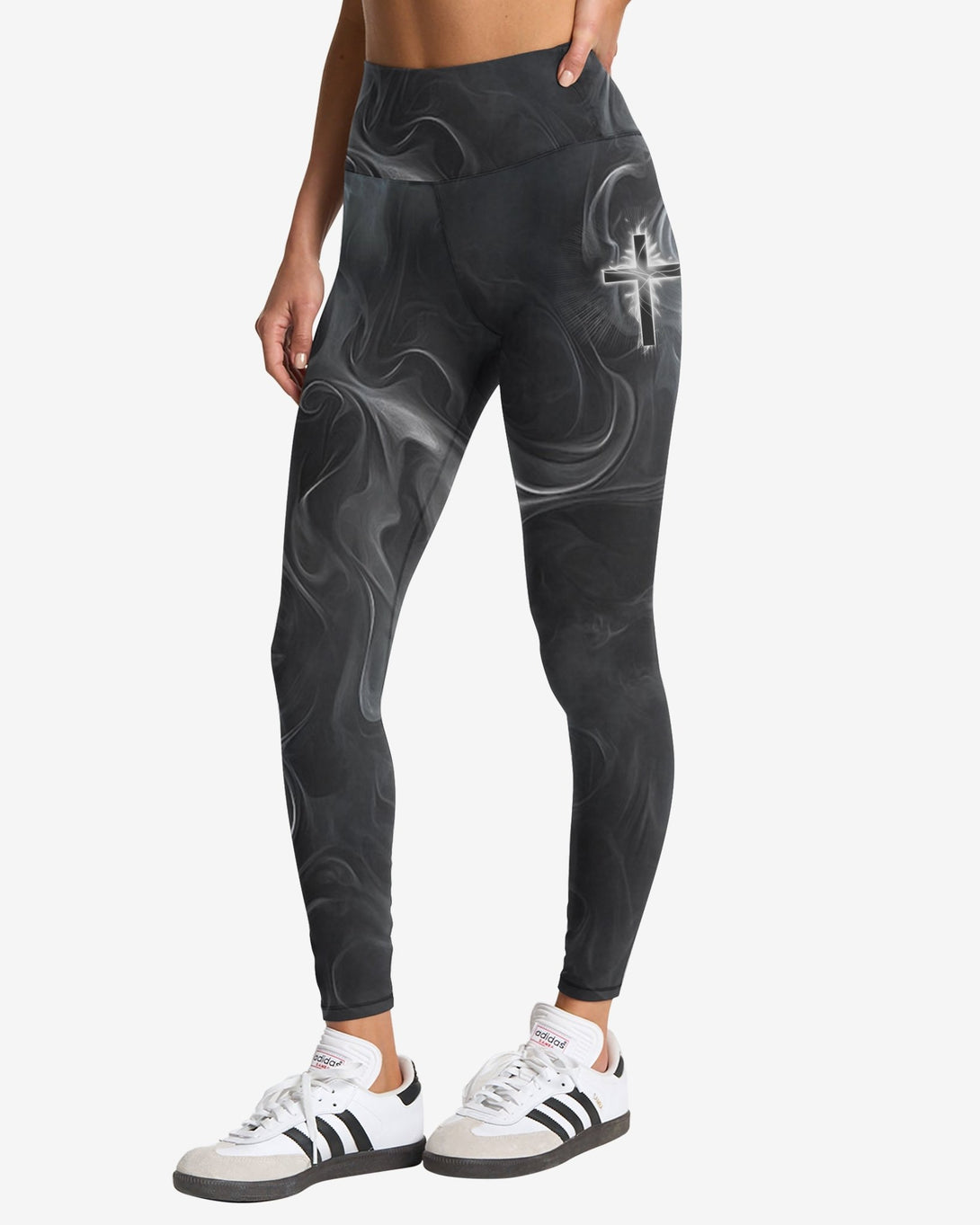 A Child Of God A Man Of Faith All Over Print Leggings - Christ Color