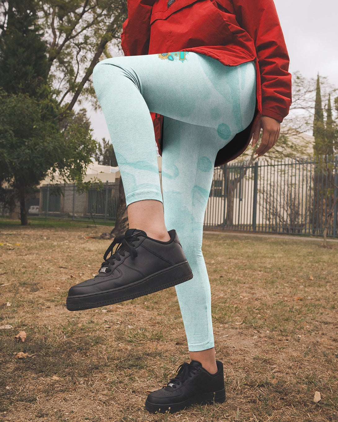 Jesus Take The Wheel All Over Print Leggings - Christ Color