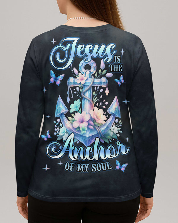 Jesus Is The Anchor Of My Soul V-neck Long Sleeves Shirt