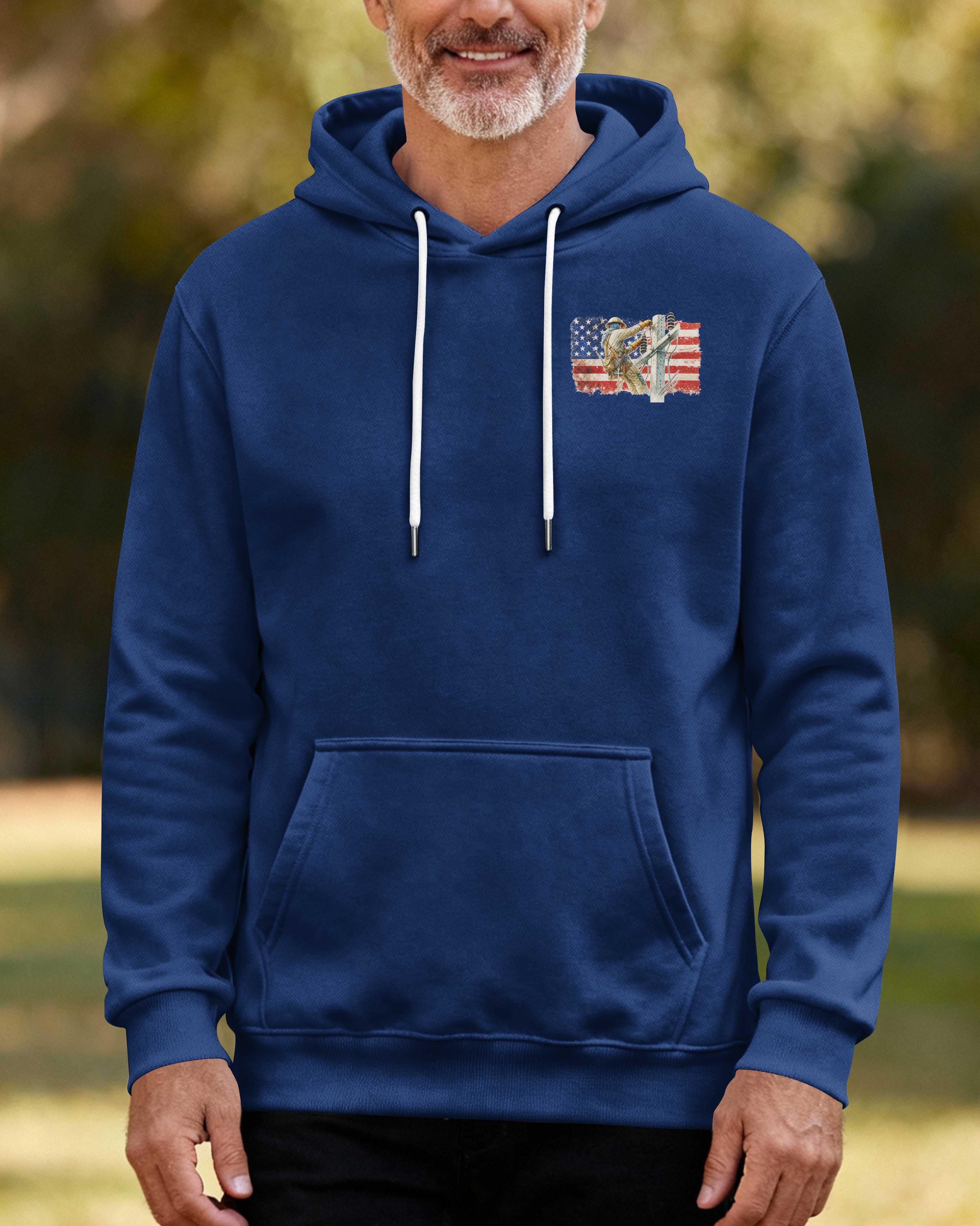 Retired Lineman Built By Grit Blessed By God Hoodie