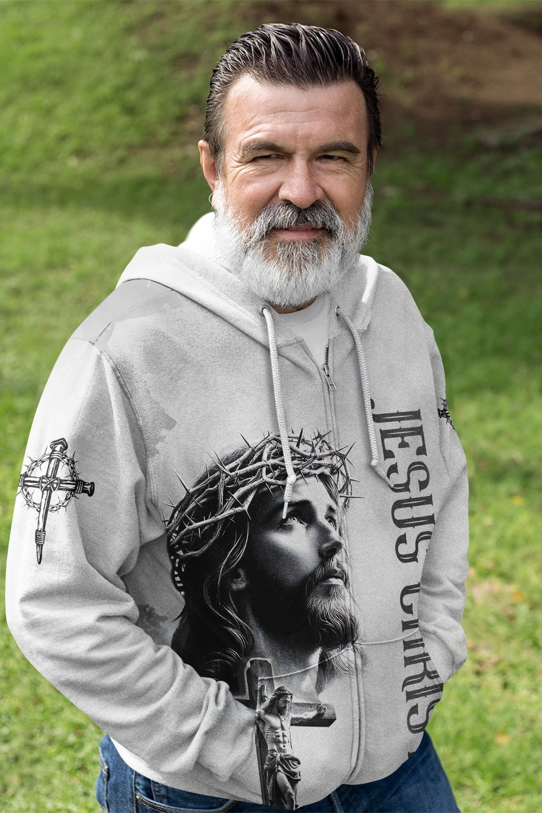 Yet He Chose Me All Over Print Zip Hoodie - Christ Color