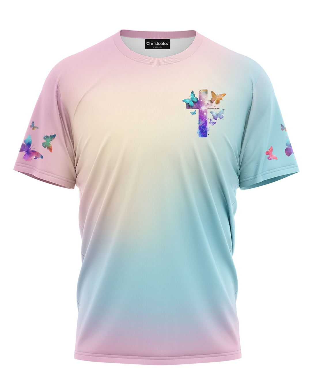Butterfly Faith Hope Love All Over Print T-shirt - Christ Color