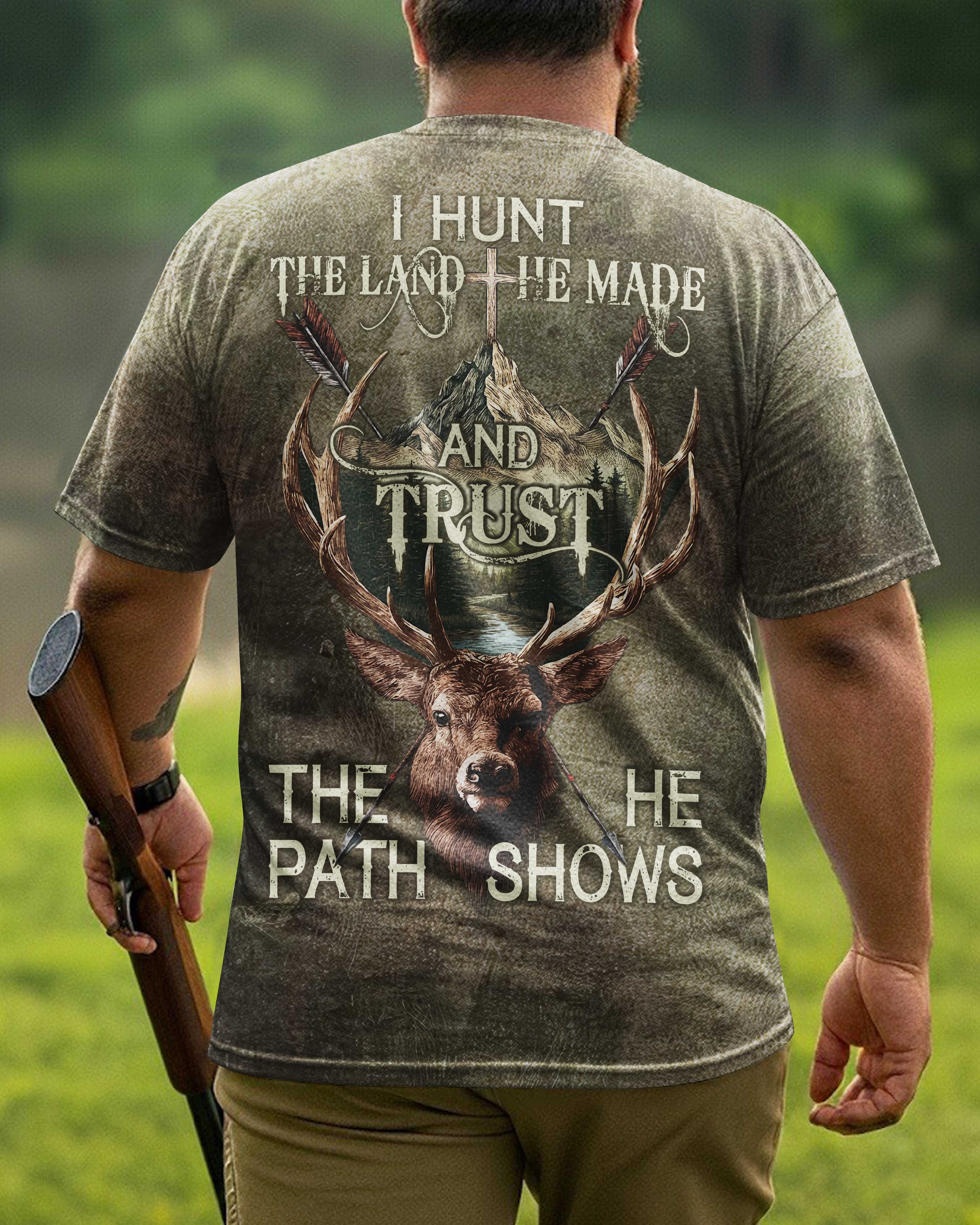 I Hunt The Land Custom Name T-Shirt