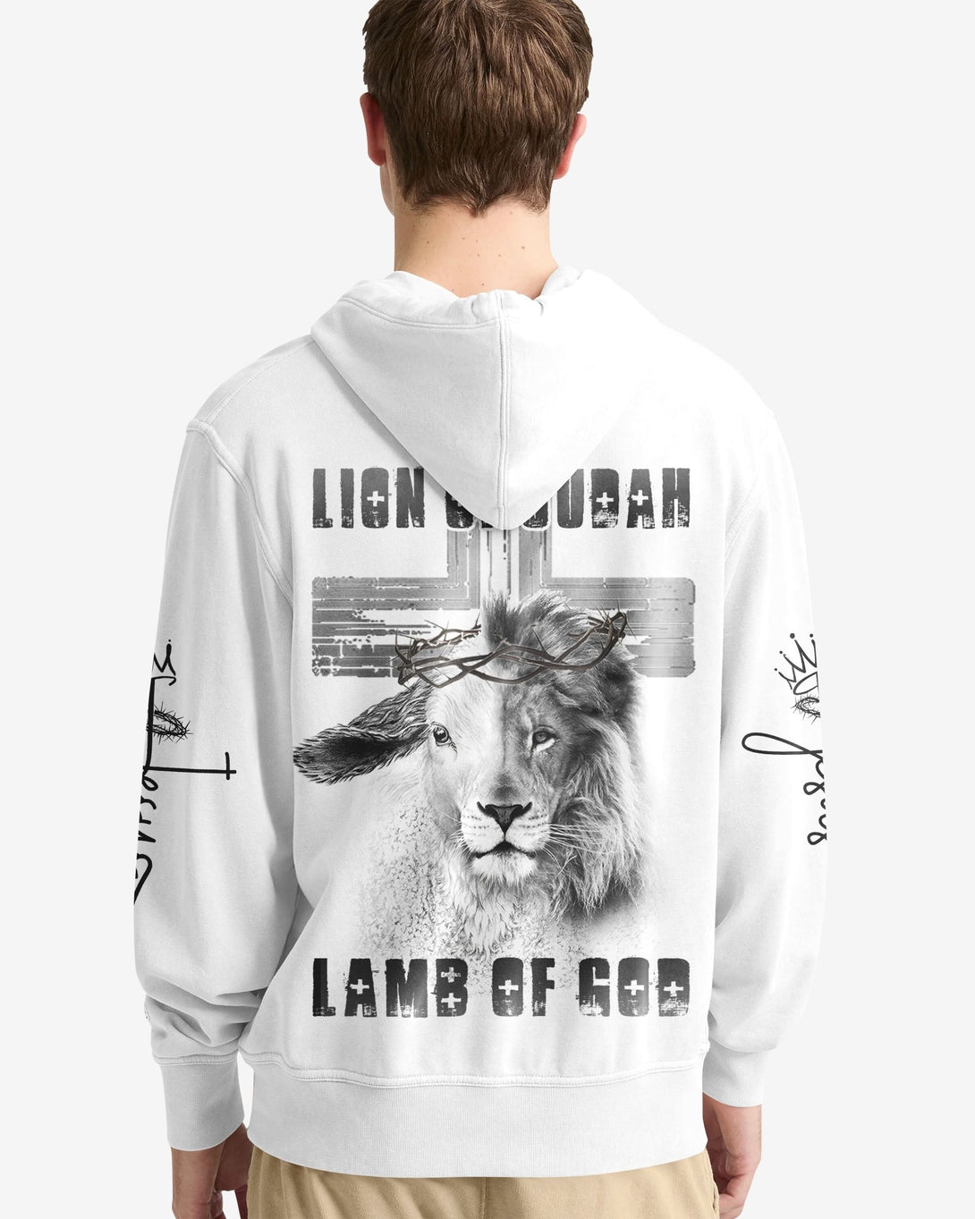 Lion Of Judah Lamb Of God All Over Print Hoodie - Christ Color
