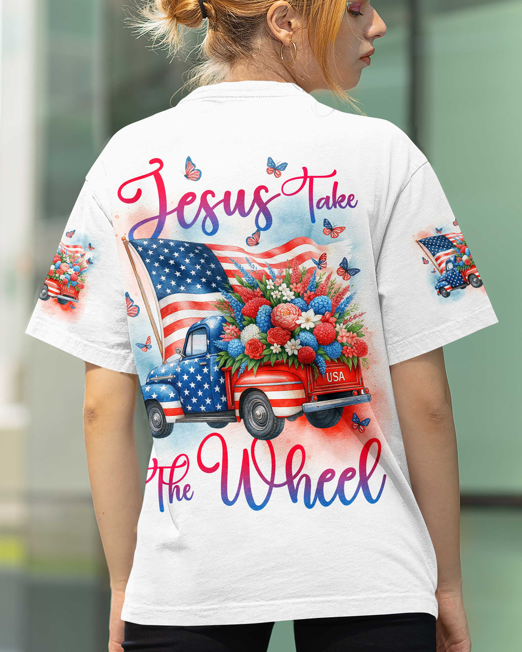 Jesus Take The Wheel All Over Print T-Shirt