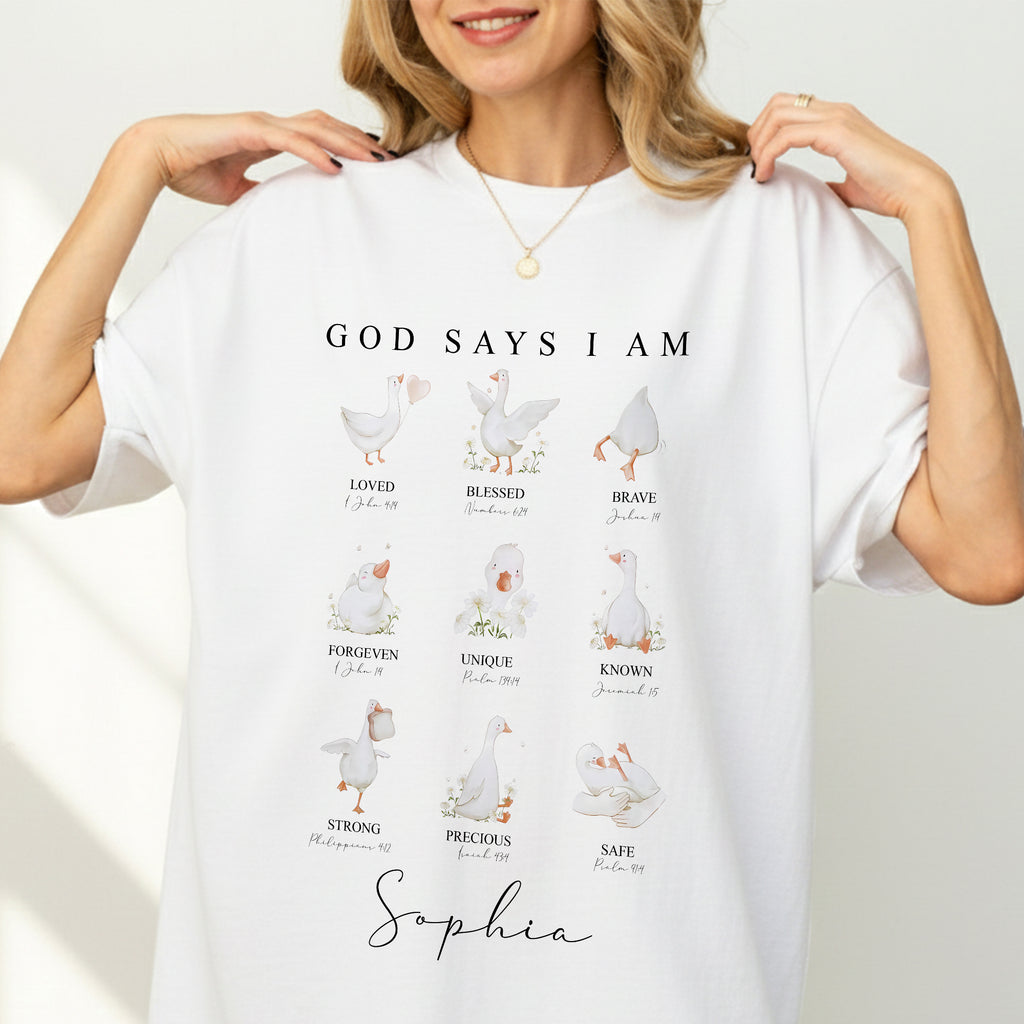 God Says I Am Loved Blessed Brave Goose T-Shirt