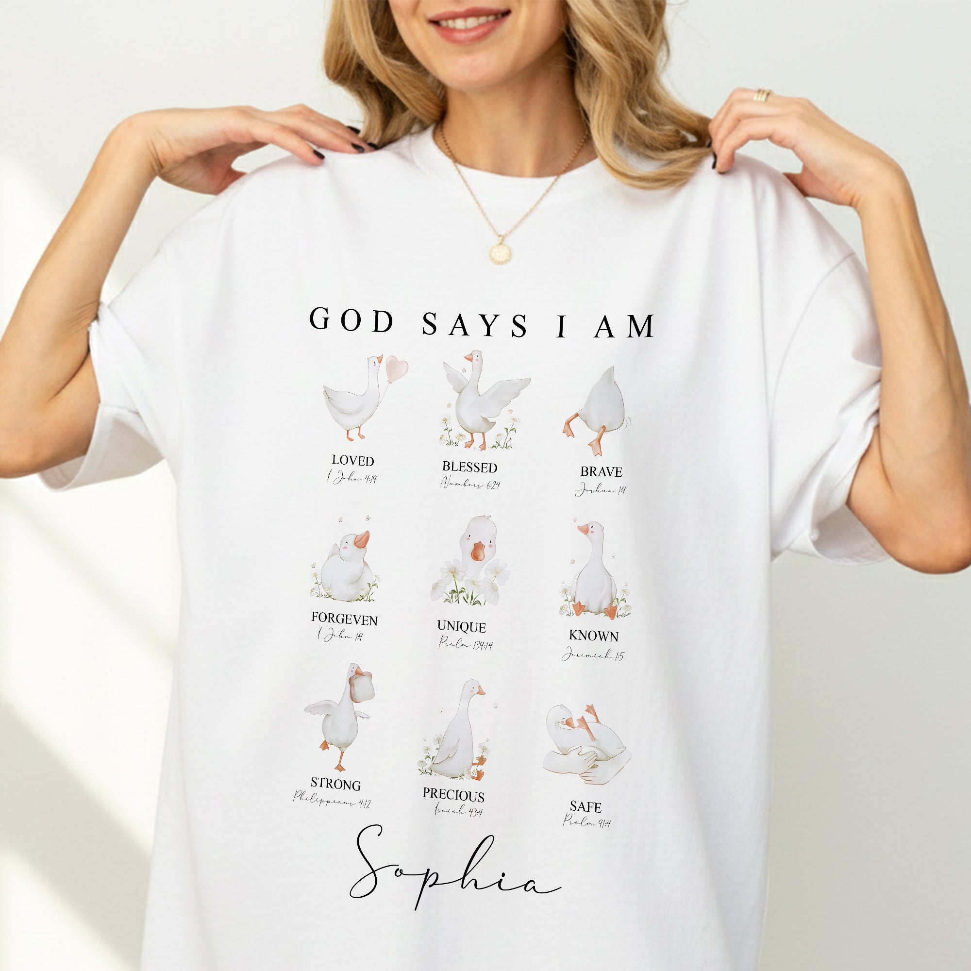 God Says I Am Loved Blessed Brave Goose T-Shirt