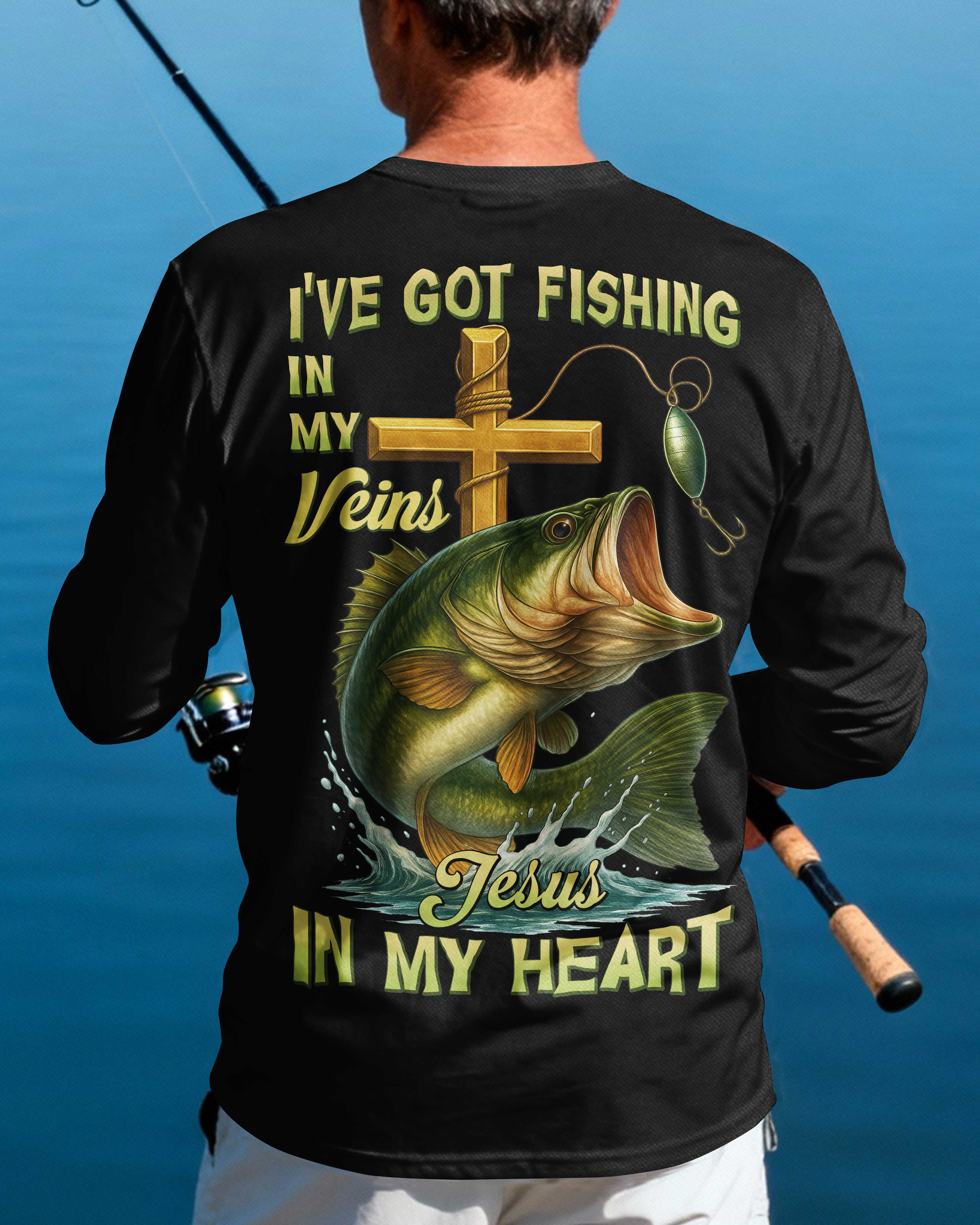 I've Got Fishing In My Veins Jesus In My Heart Long Sleeves T-Shirt