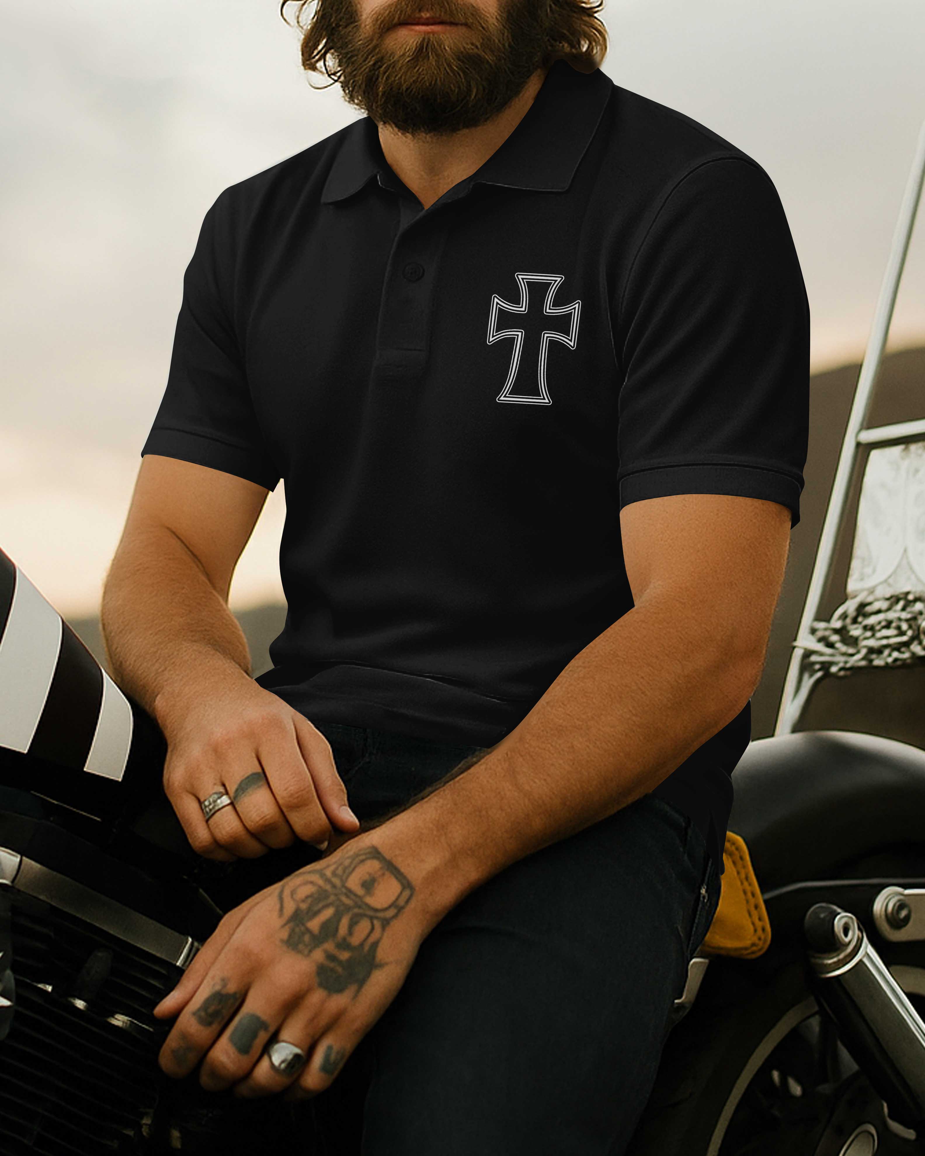 He Died For Me Now I Ride For Him All Over Print Polo
