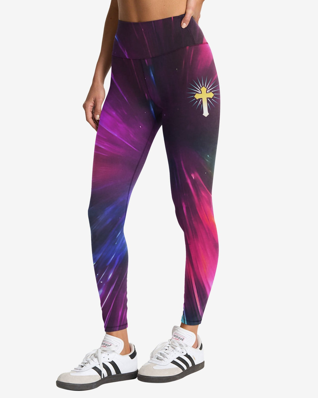 For God So Loved The World All Over Print Leggings - Christ Color